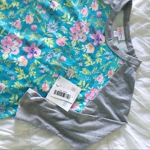 Lularoe Floral Subtle Chevron Randy NWT XXS